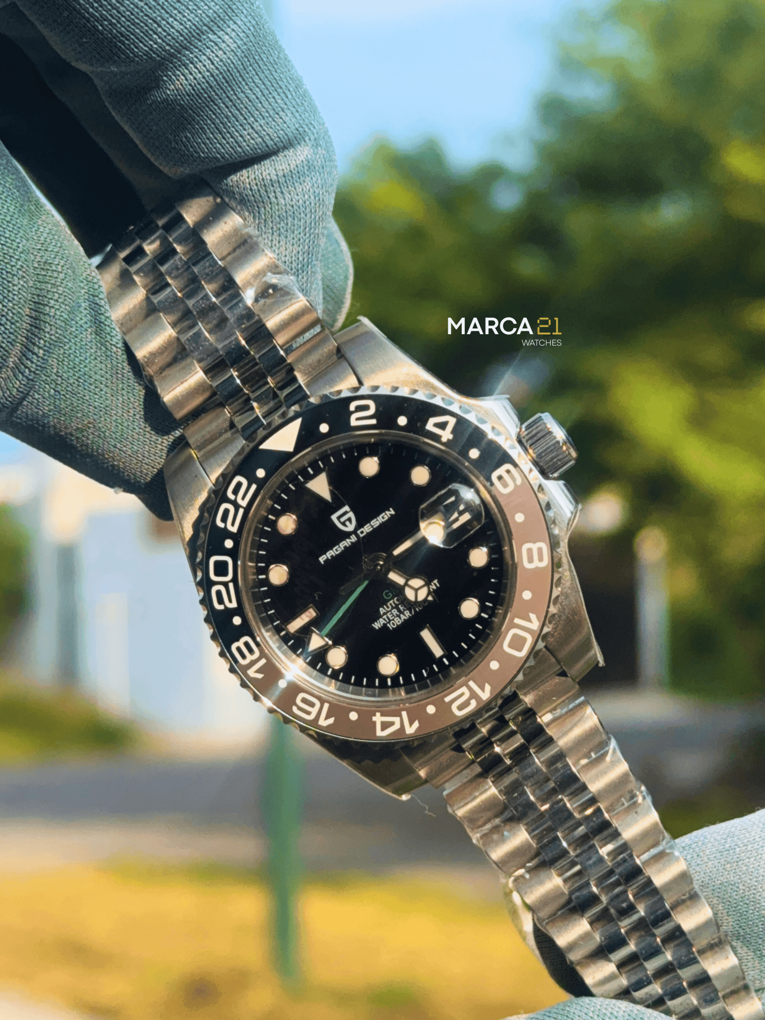 Reloj Automático Hombre Pagani Design GMT Bruce Wayne - Marca 21 | Relojes