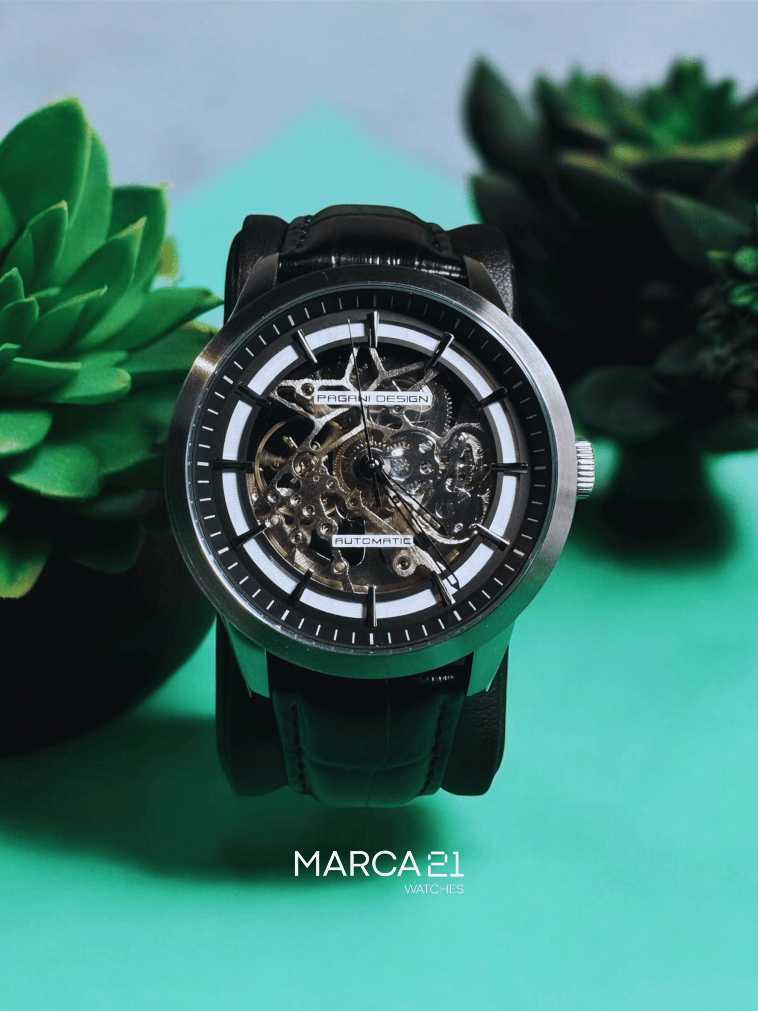 RELOJ PAGANI DESIGN SKELETON BLACK - Marca 21 | Relojes