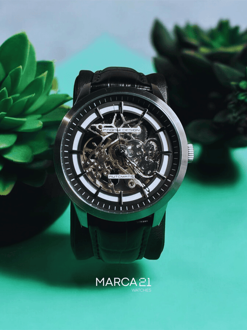 RELOJ PAGANI DESIGN SKELETON BLACK - Marca 21 | Relojes